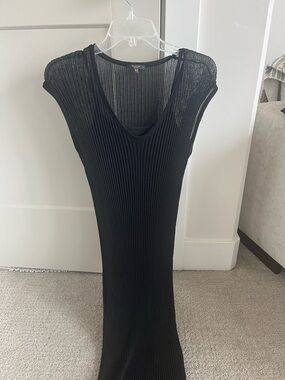 NWOT Massimo Dutti  Ribbed Sleeveless Maxi Dress sheer with slip